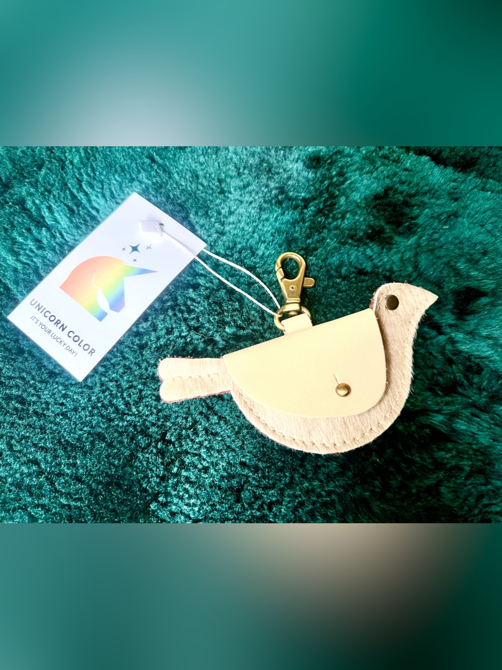 NWT Portland Leather Goods Unicorn Hair on Hide Mockingbird Pouch (RARE!)